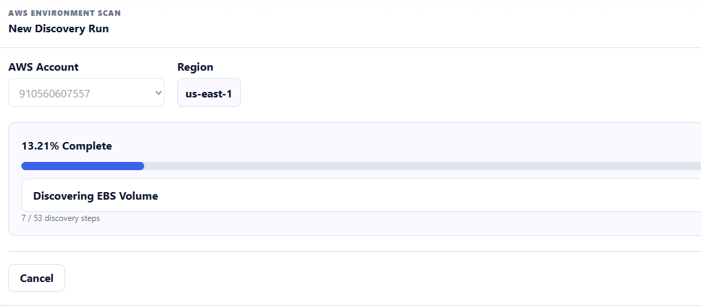 IRIE Discovery run showing resource collection progress